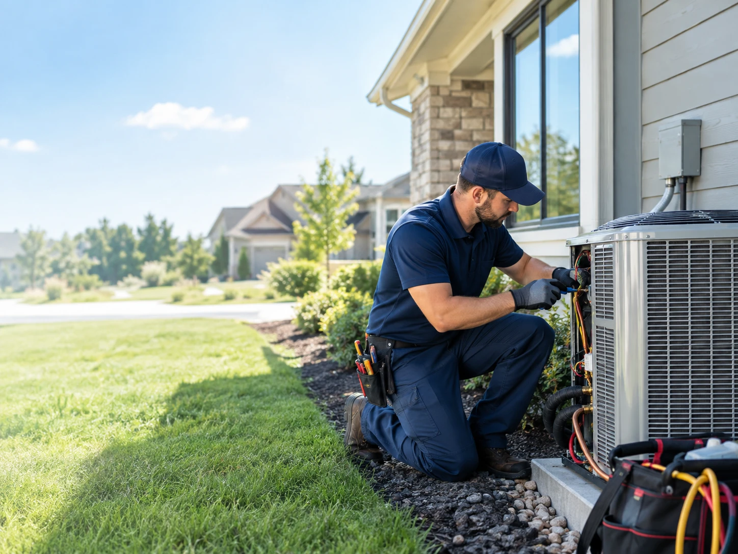 Residential AC condenser service
